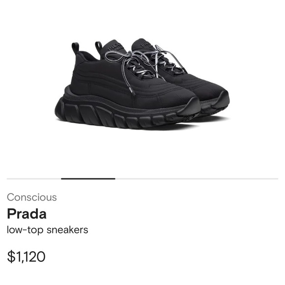 Prada lace-up, low-top platform sneakers. 
Pristine condition - Picture 10 of 11